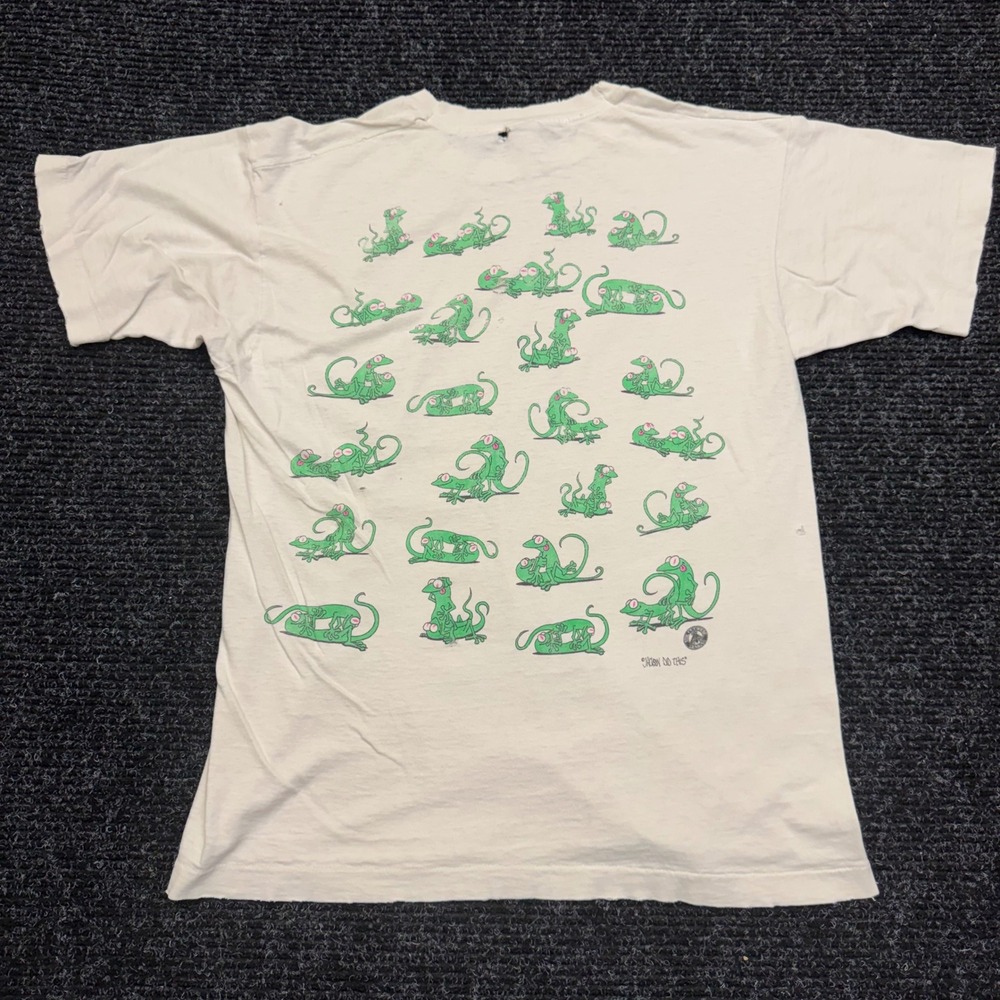 Vintage 90s Pensacola Beach Lizard T-Shirt Nixon Did This Single Stitch White L - Picture 16 of 16